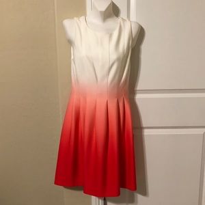 Calvin Klein White to coral ombré dress